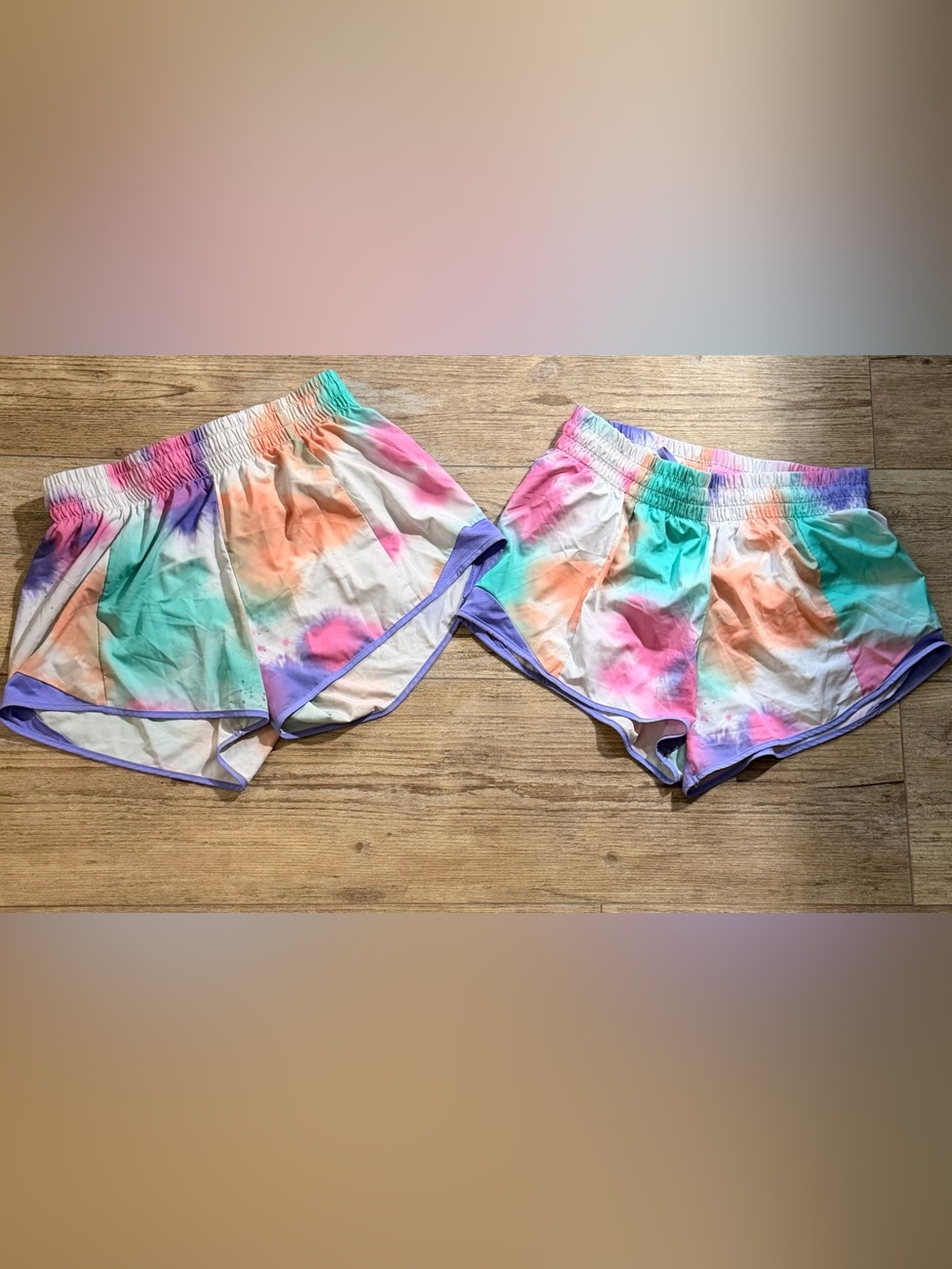Set of 2 Colorful Athletic Works Girls XXL 18 Running Shorts